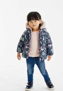 Next SHOWER RESISTANT - Winterjacke - Navy Blue Unicorn Printed