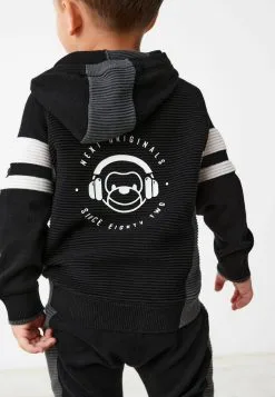 Next SET HOODIE 3MTHS-7YRS - Strickpullover - Monochrome