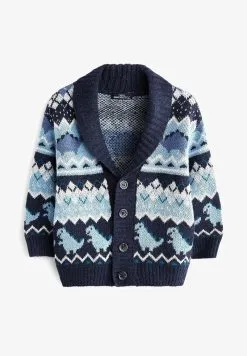 Next DINOSAUR FAIRISLE PATTERN STANDARD - Strickjacke - Blue