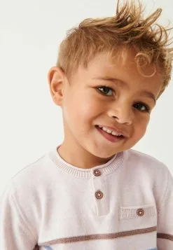 Next HENLEY BUTTON NECK STANDARD - Strickpullover - Natural -Oberbekleidung Verkäufe 0b2e215c49e1443d9e7a98434d328ed9