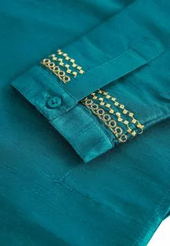 Next LONG EMBROIDERED - Hemd - Teal Blue Gold -Oberbekleidung Verkäufe 1601068fcbee433682ea4c2d33aac4bf
