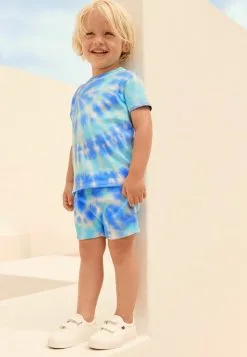 Next ALL OVER PRINTED SET STANDARD - Shorts - Blue Tie Dye -Oberbekleidung Verkäufe 171dd97dd92c40558fe61b170f22e722 1