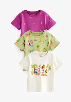 Next SHORT SLEEVE 3 PACK - T-Shirt Print - Green Pink -Oberbekleidung Verkäufe 18ab3209755249a3a038f8521fac7036