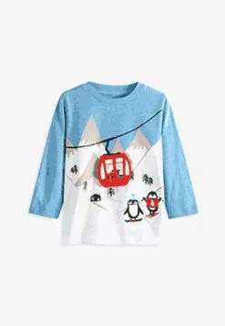 Next LONG SLEEVE CHRISTMAS STANDARD - Langarmshirt - Blue -Oberbekleidung Verkäufe 198c0b38772b48098967cb6c43312661 2