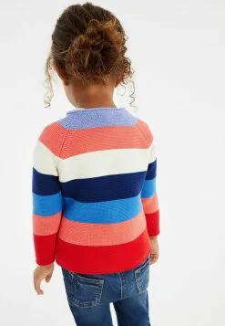 Next MULTI FLURO RAINBOW STRIPE - Strickjacke - Red