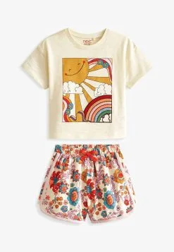 Next SET - Shorts - Cream Red Sunshine Floral