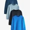 Next 4 PACK LONG SLEEVE - Langarmshirt - Blue
