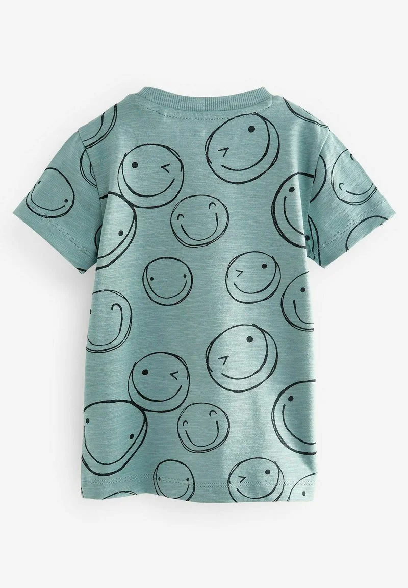 Next SHORT SLEEVE ALL OVER PRINT - T-Shirt Print - Teal Blue Smile Faces 4 Next SHORT SLEEVE ALL OVER PRINT - T-Shirt Print - Teal Blue Smile Faces – Bild 2