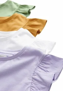 Next 4 PACK FRILL SLEEVE STANDARD - T-Shirt Basic - Purple White Green -Oberbekleidung Verkäufe 36f2f2d623d149669d3b6e7cefe150d1