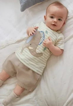 Next AND 2 PIECE SET - Shorts - Stone Natural Elephant