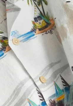 Next SHORT SLEEVE STANDARD - Hemd - Ecru Cream Beach Print -Oberbekleidung Verkäufe 432ebc3cc2f7400c8619d7dd9b2cae8e