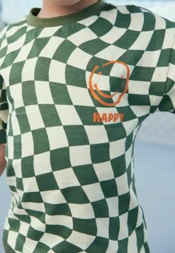 Next SHORT SLEEVE ALL OVER PRINT - T-Shirt Print - Khaki Green Checkerboard -Oberbekleidung Verkäufe 4649e11accf04c3787934bf7a74ded5a