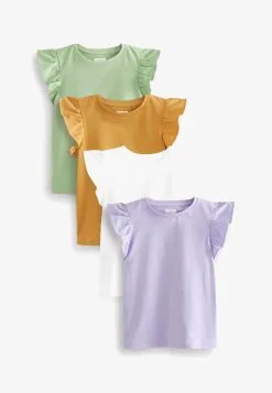 Next 4 PACK FRILL SLEEVE STANDARD - T-Shirt Basic - Purple White Green -Oberbekleidung Verkäufe 4b99e00c499b46b3a4402c8d32f96f36 1
