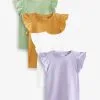 Next 4 PACK FRILL SLEEVE STANDARD - T-Shirt Basic - Purple White Green -Oberbekleidung Verkäufe 4b99e00c499b46b3a4402c8d32f96f36
