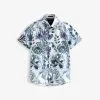 Next SHORT SLEEVE PRINTED SIGNATURE - Hemd - Blue -Oberbekleidung Verkäufe 4d0a6bc1792b4ffa9fe686f3e2493b2d
