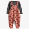 Next ALL OVER PRINTED AND LONG SLEEVE SET STANDARD - Jumpsuit - Rust Brown Sunshine