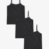 Next 3 PACK ELASTIC STRAPPY CAMI VESTS - Top - Black -Oberbekleidung Verkäufe 56d6672a91734439a1d04fdfdf382293