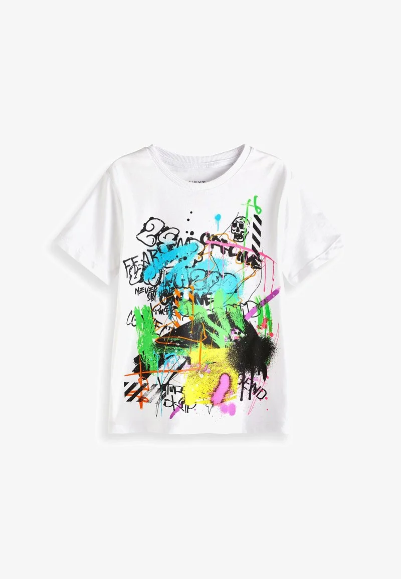 Next SHORT SLEEVE GRAPHIC STANDARD - T-Shirt Print - White Graffiti 6 Next SHORT SLEEVE GRAPHIC STANDARD - T-Shirt Print - White Graffiti – Bild 4