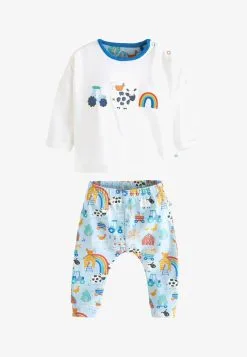 Next 2 PIECE SET - Leggings - Hosen - White Blue Farm -Oberbekleidung Verkäufe 67a0ca67650b4cf5b503ac8ec99cd164