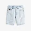 Next PREMIUM DISTRESSED STANDARD - Jeans Shorts - Bleach