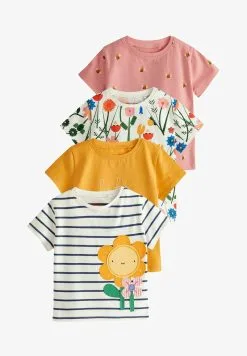 Next SHORT SLEEVE 4 PACK - T-Shirt Print - Yellow