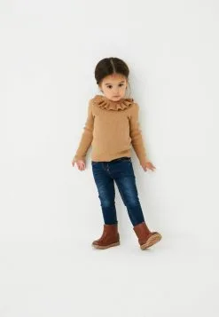 Next FRILL NECK - Strickpullover - Tan Brown