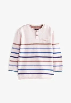 Next HENLEY BUTTON NECK STANDARD - Strickpullover - Natural -Oberbekleidung Verkäufe 84113f8e8ef9451c914e4d321e62fb41