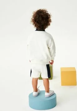 Next ZIP NECK RUGBY SET STANDARD - Sweatshirt - White Black -Oberbekleidung Verkäufe 863bc7a84a64464f81e531976df5b38c