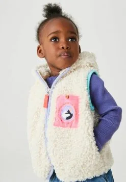 Next BORG HOODED GILET STANDARD - Weste - Cream