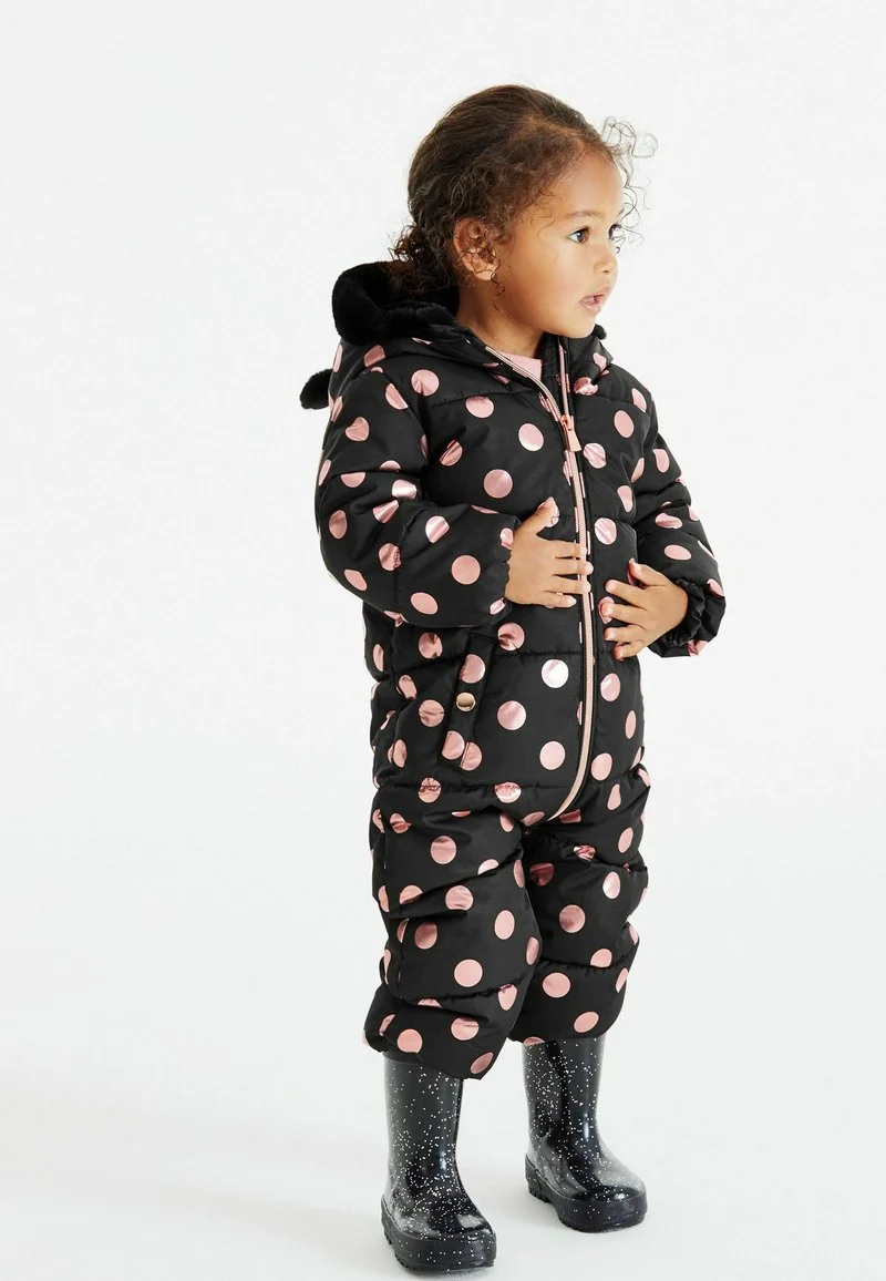 Next SHOWER RESISTANT STANDARD - Schneeanzug - Black Rose Gold Spot 3 Next SHOWER RESISTANT STANDARD - Schneeanzug - Black Rose Gold Spot