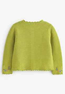 Next FLORAL EMBROIDERED STANDARD - Strickjacke - Green -Oberbekleidung Verkäufe 95bb1502db4e495ba277242acde6756b