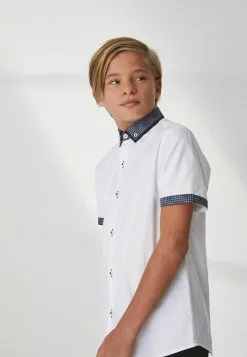 Next SHORT SLEEVE WITH GEO PRINT COLLAR STANDARD - Hemd - White -Oberbekleidung Verkäufe 9c21eaeae02149e49b210555c93116c3