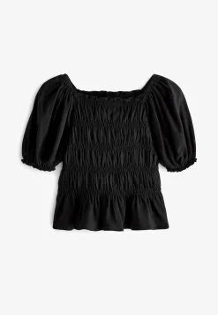 Next SHIRRED PUFF SLEEVE - Bluse - Black -Oberbekleidung Verkäufe 9f055bc61f00478582e6c880585c31bc