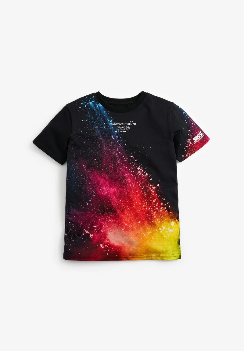 Next SHORT SLEEVE MARBLE - T-Shirt Print - Mottled Black 6 Next SHORT SLEEVE MARBLE - T-Shirt Print - Mottled Black – Bild 4