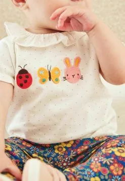 Next SET (0MTHS-3YRS) - Leggings - Hosen - White And Blue Floral Character