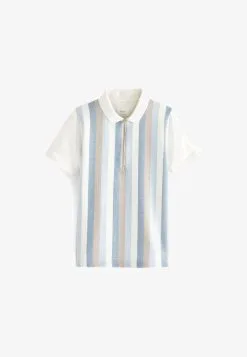 Next SHORT SLEEVE ZIP NECK - Poloshirt - White Blue Vertical Stripe -Oberbekleidung Verkäufe acd30fe64fed4fd0b7ff5c24fd28c181 1