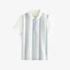 Next SHORT SLEEVE ZIP NECK - Poloshirt - White Blue Vertical Stripe -Oberbekleidung Verkäufe acd30fe64fed4fd0b7ff5c24fd28c181