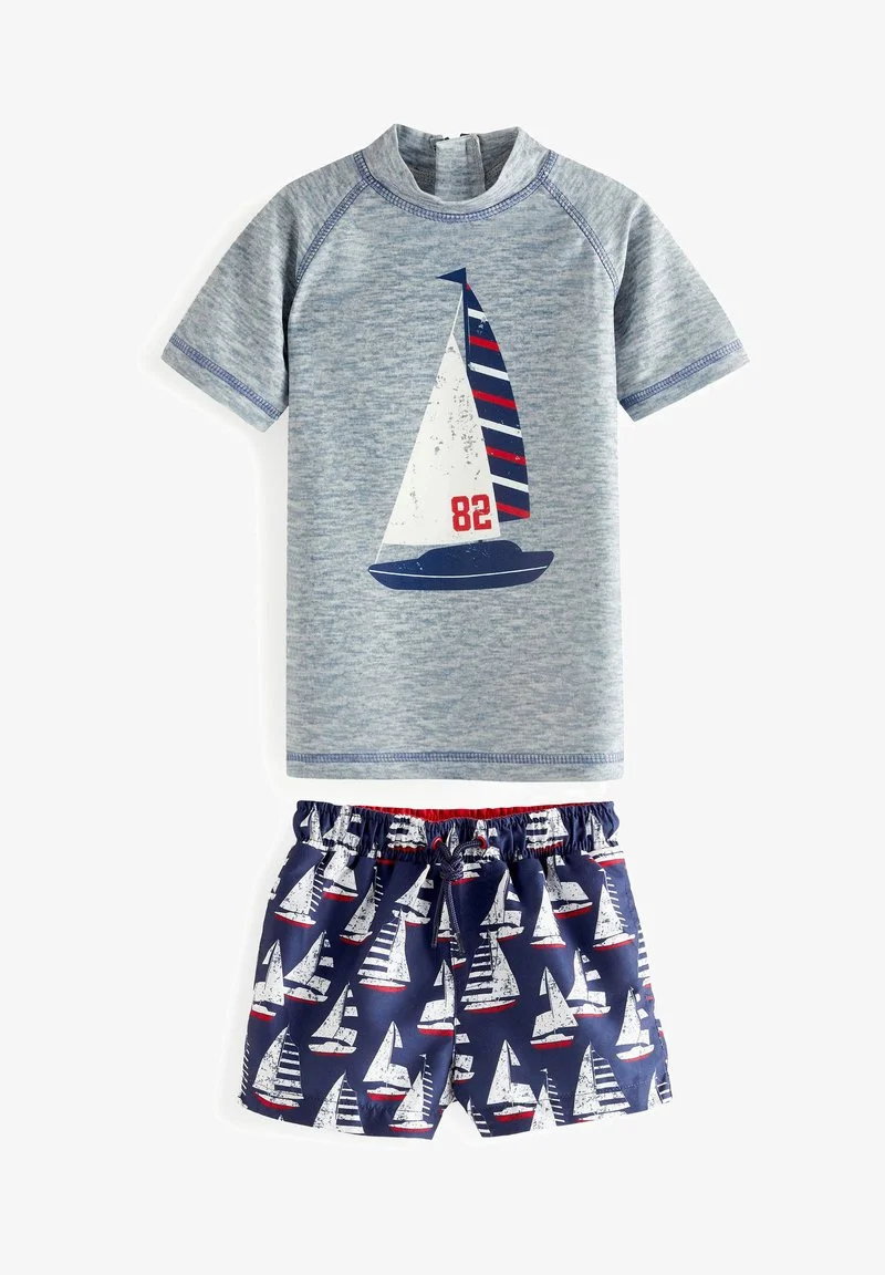 Next 2-PIECE SET - Badeanzug - Grey Navy Blue Boat 3 Next 2-PIECE SET - Badeanzug - Grey Navy Blue Boat