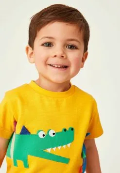 Next AND SET - Shorts - Yellow/blue Appliqué Crocodile -Oberbekleidung Verkäufe af60f586c1f24174b474aac9589ac7a6 1