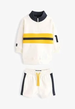 Next ZIP NECK RUGBY SET STANDARD - Sweatshirt - White Black -Oberbekleidung Verkäufe afa9c64ffc97450284303cb234bfdc02