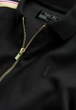 Next SHORT SLEEVE ZIP NECK STANDARD - Poloshirt - Black Arm Tape -Oberbekleidung Verkäufe bad91b5cd6db49819dea1340ee1649bf