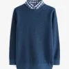 Next MOCKSHIRT STANDARD - Strickpullover - Blue -Oberbekleidung Verkäufe bcc88c34b5244337bc040dca73e2f39a