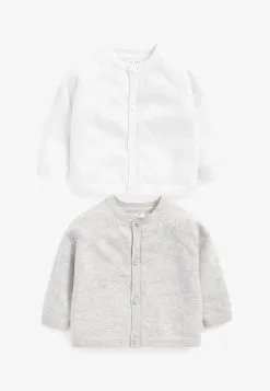 Next 2 PACK LIGHTWEIGHT - Strickjacke - White Grey -Oberbekleidung Verkäufe bccc1d9a25494d6498e51d13bce32f47 2