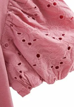Next BRODERIE PUFF SLEEVE - T-Shirt Print - Pink -Oberbekleidung Verkäufe c8b2868025a44ab28a52f9167d3b3e2d