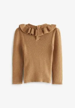 Next FRILL NECK - Strickpullover - Tan Brown -Oberbekleidung Verkäufe cbcbee0e34d04389b807b4ac5c9930c3