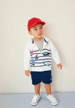 Next APPLIQUÉ CREW AND SET - Sweatjacke - White Blue Classic Boat