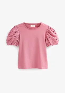 Next BRODERIE PUFF SLEEVE - T-Shirt Print - Pink -Oberbekleidung Verkäufe cc465c67283a49b3a042d9a8ac70749d 1