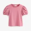 Next BRODERIE PUFF SLEEVE - T-Shirt Print - Pink