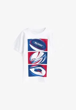 Next SHORT SLEEVE GRAPHIC STANDARD - T-Shirt Print - White Rugby