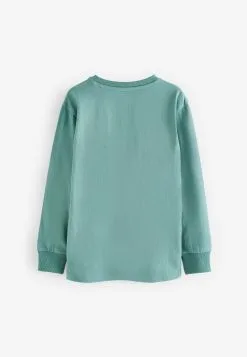 Next GRAPHIC LONG SLEEVE - Langarmshirt - Dark Teal Blue -Oberbekleidung Verkäufe e116194733fb4382afacbd1b2a40fd02